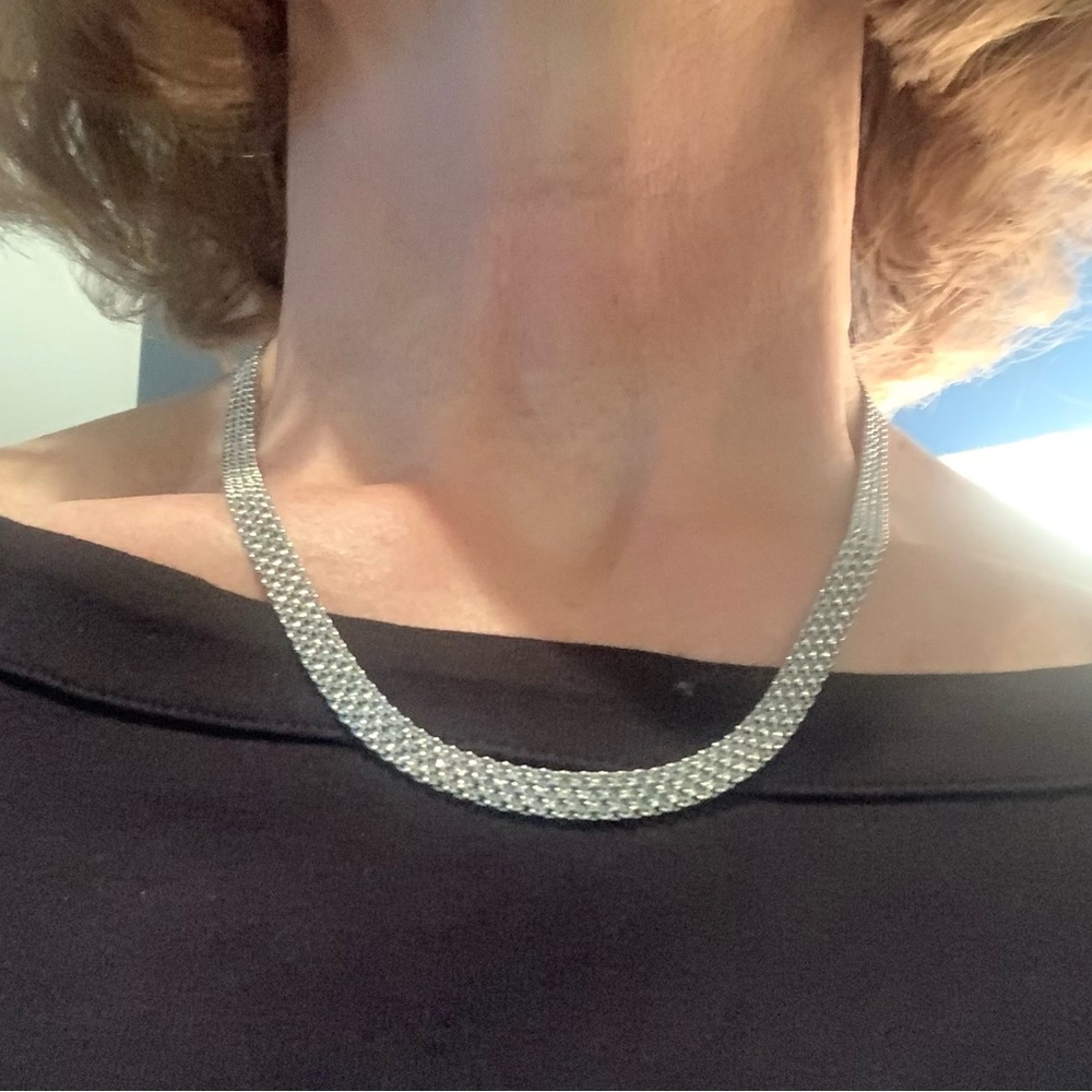 CLOSEOUT - Artisan Crafted Platinum over Sterling Silver Bismark Necklace.  NWT
